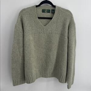 Vintage Orvis 100% wool V-neck pullover knit sweater sz XL